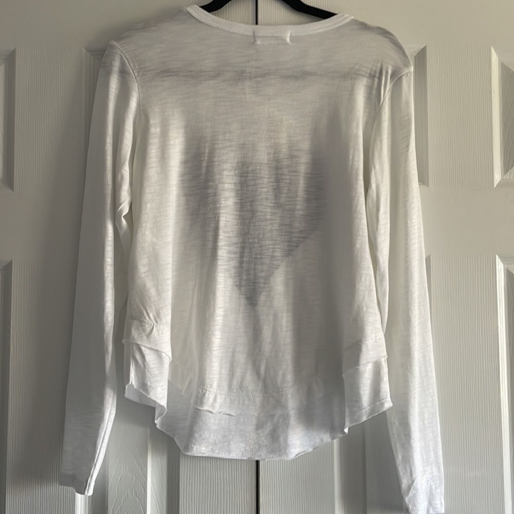 Chrldr Women’s White Long Sleeve ‘All I Need is Love’ Heart Shirt - Picture 7 of 7